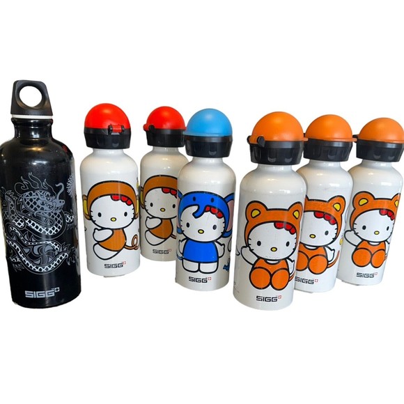 SIGG Hello Kitty Metal Flip Top Water Bottles Hello Kitty Retired Styles x 7 - Picture 1 of 14